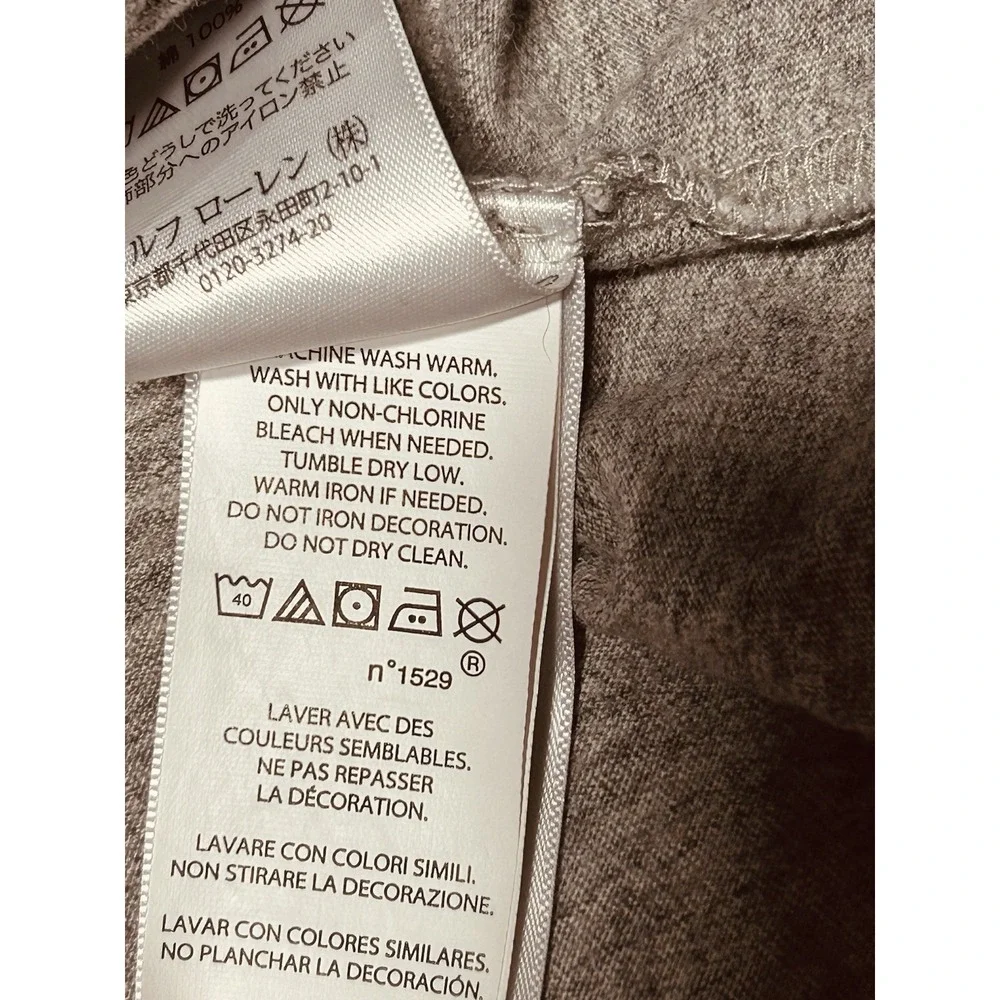 Polo Ralph Lauren Long Sleeve T-Shirt Men's Heathered Grey Size L EUC No Flaws